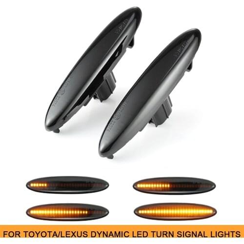 Dynamic LED Side Marker Turn Signal Lights For Toyota Camry ACV40 Crown Royal Saloon Highlander Kluger GSU 4 Mark X S18 Soarer