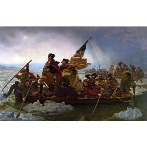 HOME OFFICE ART & American USA history Washington Crossing the Delaware by Emanuel Leutze, 1851 print art painting on canvas