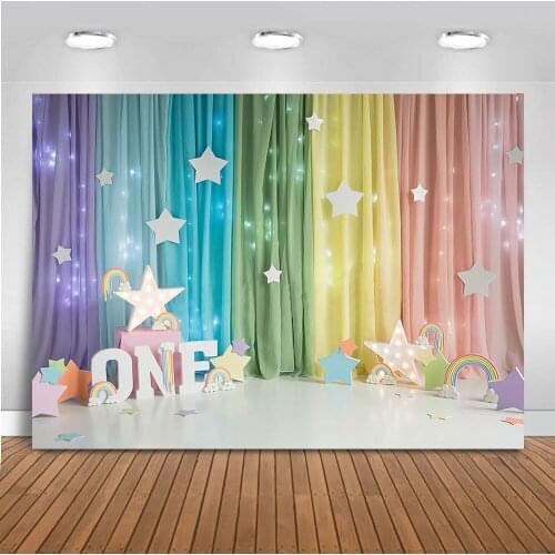 Photography backdrop newborn baby birthday party colorful rainbow glitter first one decoration for photographic studio photocall