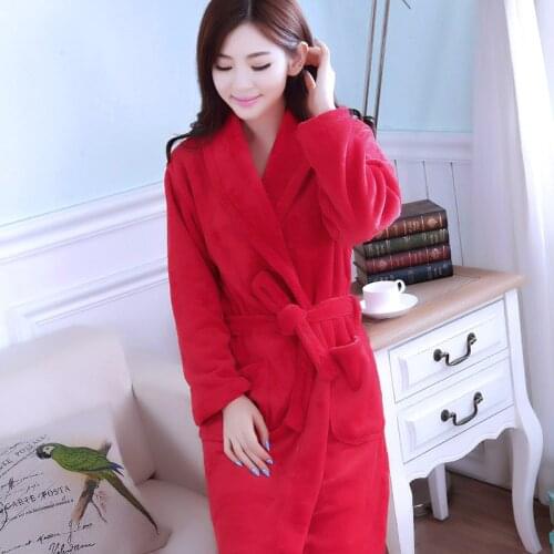 Girls Sleeping Gown Female Warm Thickened Flange Long Sleeves Bathrobe Mens Coral Velvet Pajamas Home Dress Marriage Robe D2120