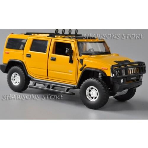 Jackiekim 1:32 Scale Diecast Metal Model Toy Car Free Wheeling Hummer H2 Replica With Sound & Light