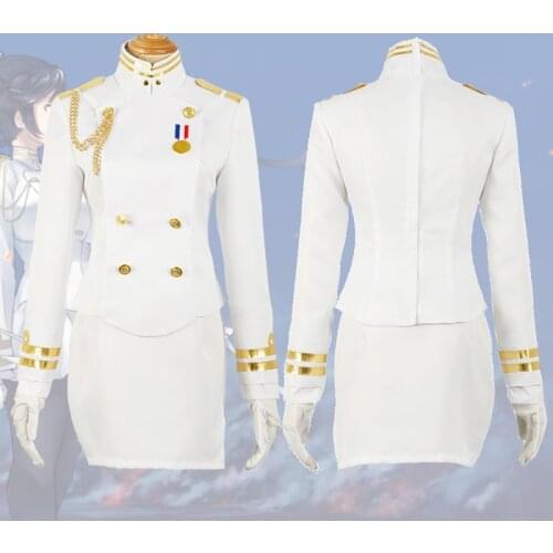 Game Azur Lane Atago Takao Cosplay Costume White Ship Uniform Set Coat +Skirt+Socks+Headwear+Gloves Girls Comic Con Costumes