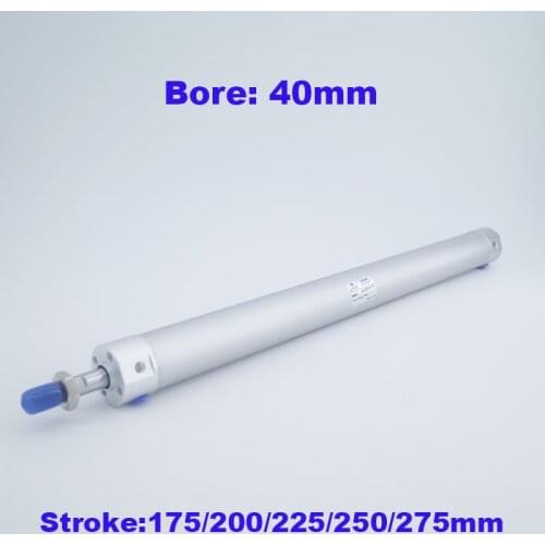Round pneumatic cylinder 40mm bore 175/200/225/250/275mm stroke CG1BN Rubber bumper / CG1BA air cushion linear cylinder actuator