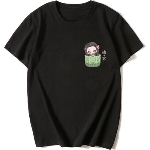 Summer Cartoon Anime Demon Slayer T Shirt Custom logo T-Shirt Women Men Harajuku Short Sleeve TKamado Nezuko Tops Dropshipping