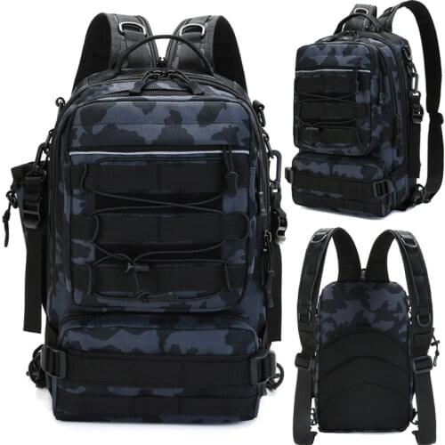 Multifunctional Fishing Tackle Bags Single Shoulder Crossbody Bag Fish Lures Gear Storage Molle Camouflage Hunting Backpack
