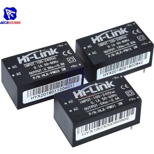 AC-DC 220V to 5V/3.3V/12V 3W Step Down Buck Converter Power Supply Module HLK-PM01 HLK-PM03 HLK-PM12 for Intelligent Household