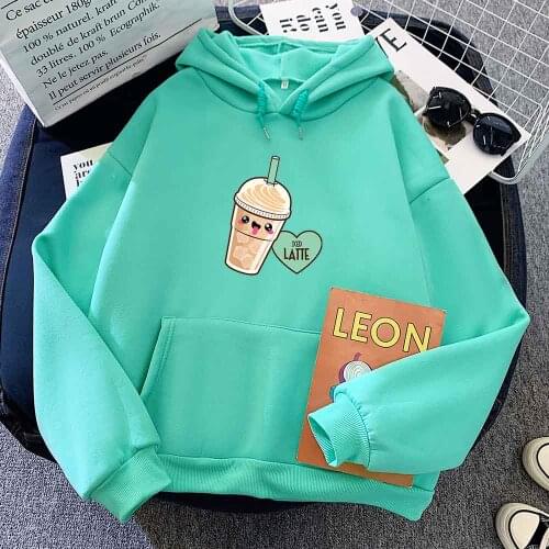 Milk Juice Graphic Hoodies Pullover Sweatshirt Pocket Kawaii Hoodies for Women Top Aesthetic Casual Dresses for Women 2021