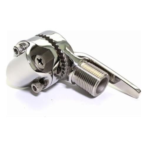 Marine Boat VHF Antenna Ratchet Base Clamp On / Rail Mount 316 Stainless Steel