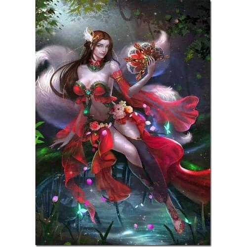 Cartoon sexy Female Fantasy Demon stickers DIY diamond embroidery Anime girl diamond painting full square round drill,decor gift