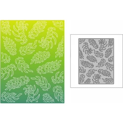 New Dotted Olive Leaves Plant Background Plate 2021 Metal Cutting Dies for Scrapbooking and Card Making Embossing Craft No Stamp