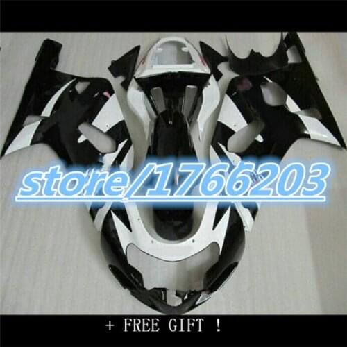 New Fairing kit for GSXR600 750 K1 01 02 03 GSXR 600 GSXR750 2001 2002 2003 ABS black white Fairings