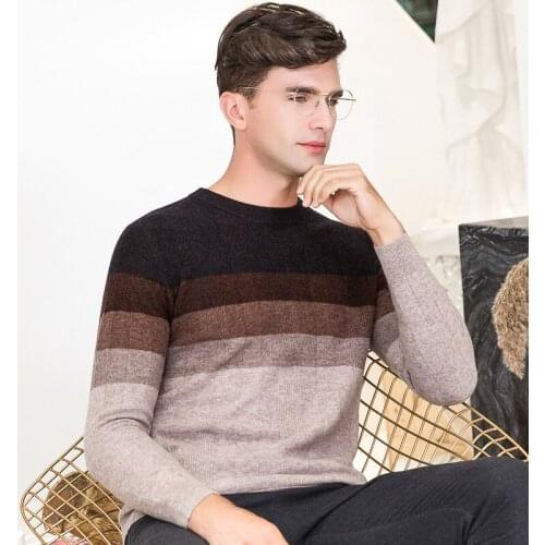 Autumn Winter Sweater Men 2019 New Arrival Casual Pullover Men Long Sleeve O-Neck Patchwork Knitted Men Sweaters