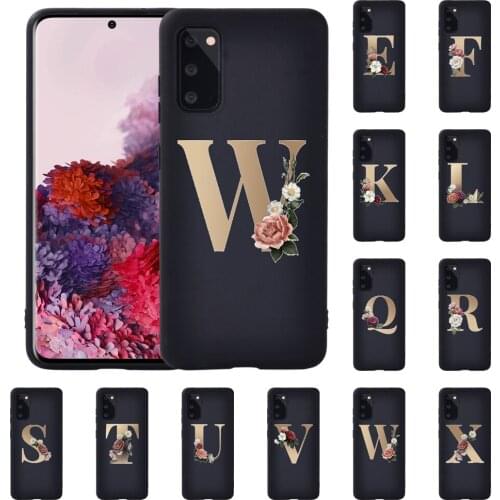 Initial Name Letter Pattern Slim Phone Case for Samsung S8 S9 S10/S10 Plus Samsung S20/S20 Plus Soft Silicone Luxury Back Cover