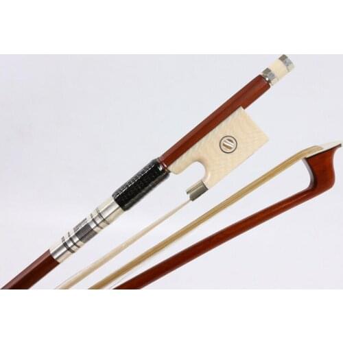 Professional 4/4 Violin Bow Brazilwood White Bone Frog Straight Good balance