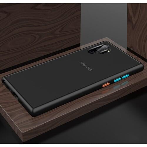 360 Shockproof Silicone Bumper Phone Case For Samsung Galaxy Note 10 Plus Note10 + Black Transparent Matte Hard Protective Cover
