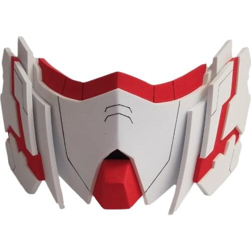 Drop Ship Adult RX-0 Unicorn Gundam Mask Handmade Half Face Mask Halloween Anime Cosplay Costume Carnival Theme Party Props