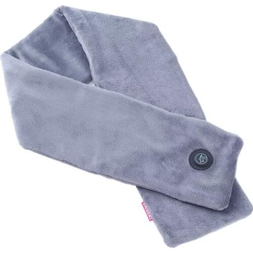 USB Rechargeable Heating Scarf Collar Long Warm Neck Scarf Multifunctional Shawl Grey Flannel