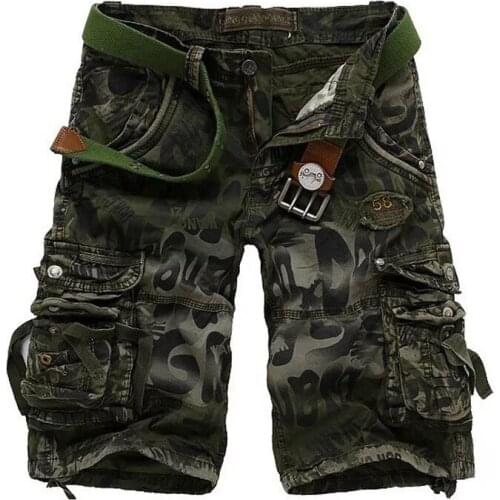 New Summer Pantalones Cortos Hombre Cargo Shorts Loose Military Trousers Casual Short Homme