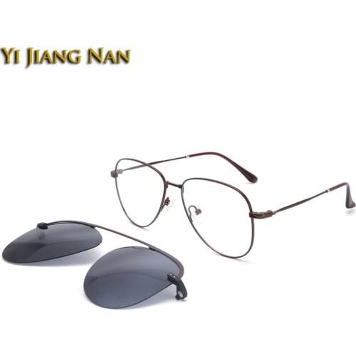 Men Aviator Magnet Clip On Sunglasses Alloy Optical Women Glasses Frame Gentleman Eyewear Prescription Eyeglasses Spectacle