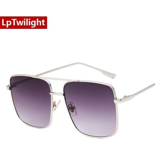 LpTwilight 2021 Square Large Frame Sunglasses Women Gradient Sun Glasses for Women Feminino Retro UV400 Lentes De Sol Mujer