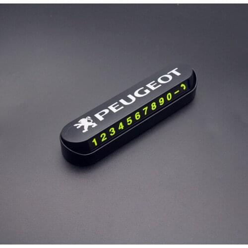 Luminous Car Temporary Parking Card Sticker Phone Number Card Plate For Peugeot 107 108 206 207 308 307 508 2008 3008 Accessorie
