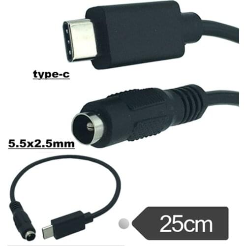 USB 3.1 Type C USB-C to DC 5.5 x 2.5mm Power Jack Extension Charge Cable