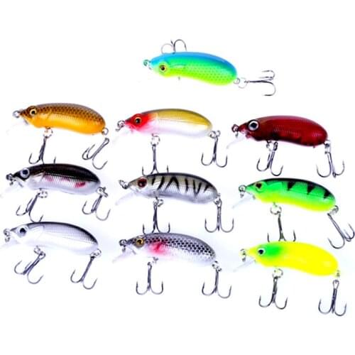 High Quality 5CM-7G-8# Hooks Plastic Bionic Fat Fishing Lures Crankbait Tackle 10 PCS