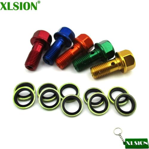 XLSION Banjo Bolt M10x1.25 For Pit Dirt Bike ATV Quad Moped Scooter Go Kart Motorcycle Brake Oil Cooler