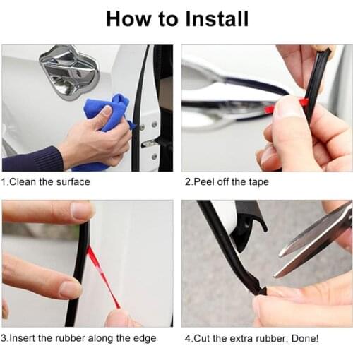 Universal Car Door Edge Guard Anti-scratch Decorative Rubber Protection Strip Car-styling Accessories Door Strip Sealing Ca O9M0