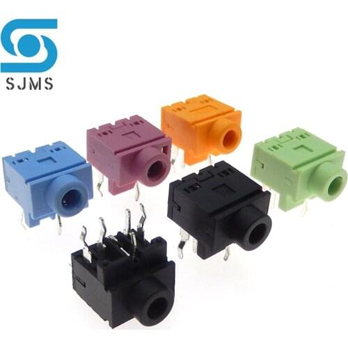 10Pcs Headphone Jack Socket PJ-317 5Pin DIP 3.5MM Stereo Female Socket 3.5 Audio Earphone Connector PJ317 Audio Socket