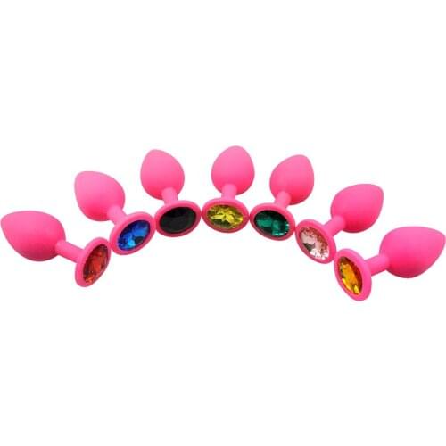 13 color for choose 3*7.3CM small size mini pink jewel silicone anal plug butt plug insert sex toys for men