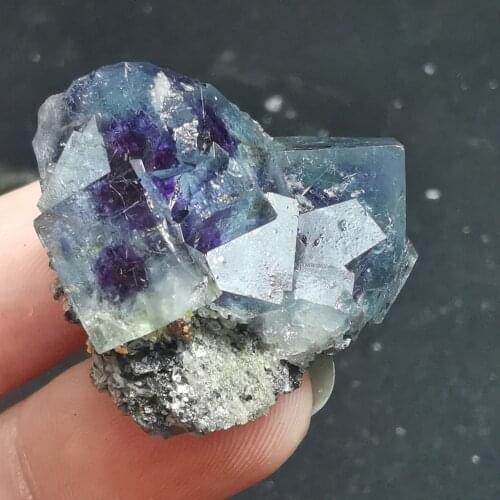 16.7gNatural rare purple fluorite brass mica cluster mineral specimen stone and CRYSTAL HEALING CRYSTAL QUARTZ GEM