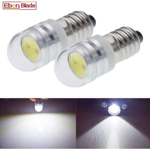2PCS LED Torch Lights Bulb 6V DC 2 Watt 2W E10 1447 Screw Mini Led Bulbs 6000K White Replacement Flashlight Bulb Work Lamp