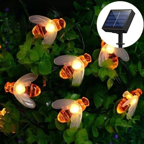 20/50 LEDs Solar String Light Solar Bee Light Waterproof Outdoor String Light for Garden Terrace Party Wedding Christmas Decorat