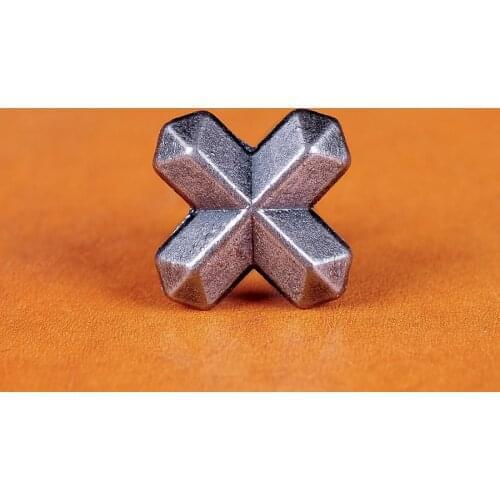 30pc 15*12MM DIY SOLID SILVER CROSS BUTTON CONCHO STUD RIVET LEATHER CRAFT BIKER