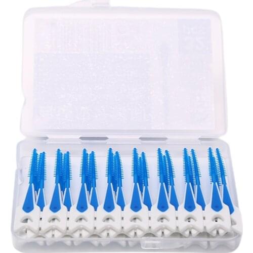 32/50pcs/box Interdental Brush Orthodontic Brush Cleaning Teeth Gaps Oral Care Soft Silicone Head Interdental Brush Good For Gum