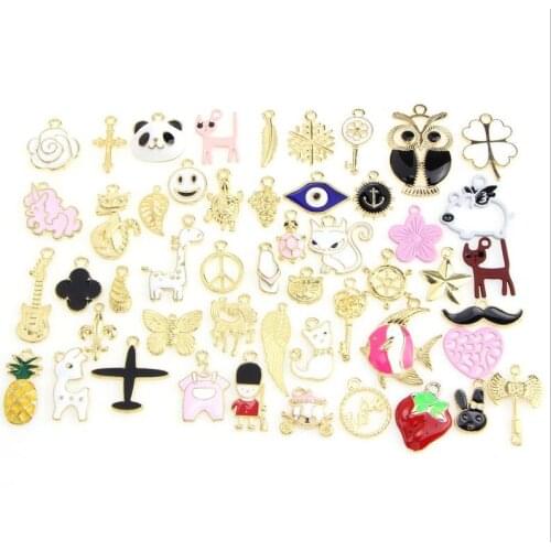 50 drip alloy parts color bracelets pendants diy accessories