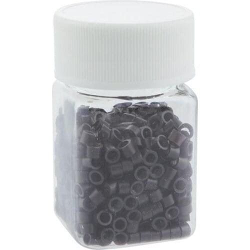800 Packs Micro Rings Beads Set For Bonded Hair Extensions Tools Kit Black