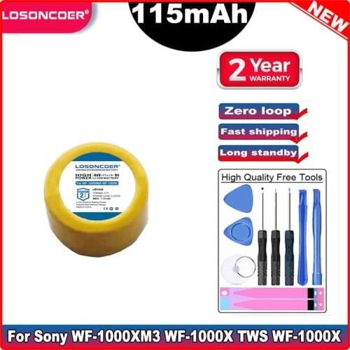 LOSONCOER CP1254 115mAh Battery For Sony WF-1000XM3 WF-1000X TWS WF-1000X Bluetooth Earphone Battery
