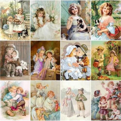 New 5D Diamond Painting Cute Girl Love Dog Embroidery Rhinestone Cross Stitch Gift Home Office Decor Kids Adult Factory Direct