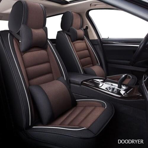 DOODRYE flax car seat covers For audi a6 4f a4 a3 a5 q3 q5 q2 lada xray mitsubishi pajero skoda octavia nissan leaf seat cover