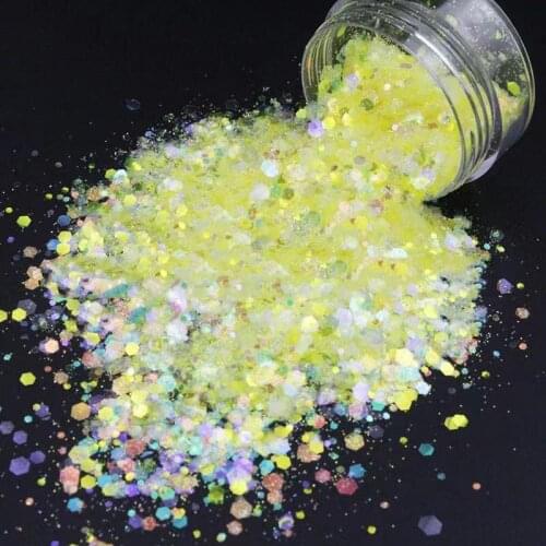 Colorful Nail Art Glitter Sequins Translucent Rainbow Color Hexagon Mixed Flake Slices Shiny DIY Manicure Decoration Accessories