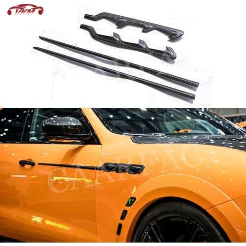 Front Fender Side Air Vent Intake Trim Frame Door Decoration Strips for Maserati Levante 2016-2019 Carbon Fiber 4PCS/Set