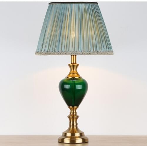 Living room soft bedroom study bedside lamp luxury post-modern simple American glass lamp
