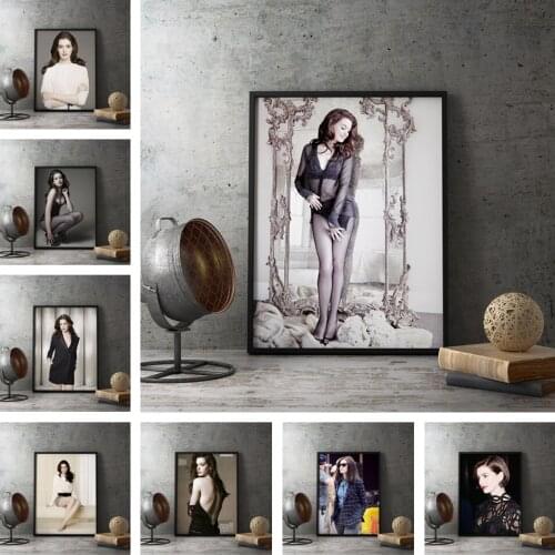 Anne Hathaway TV Movie Star Quality Wall Art Home Decor Canvas Painting Art Nordic Decoration Hotel Bar Cafe Living Room Poster
