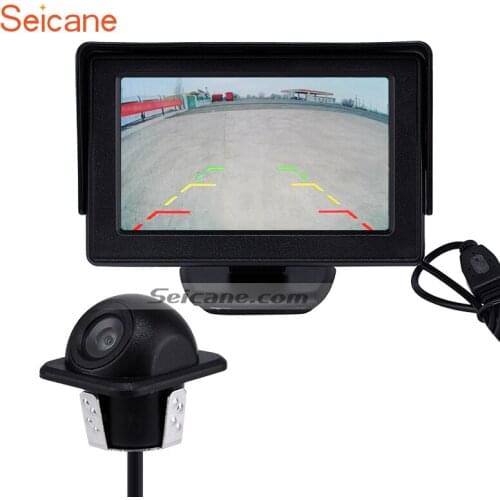 Seicane Digtal TFT LCD Monitor Backup RearView Reverse Camera with Waterproof Night Vision Parking Backup Reversing Camera free