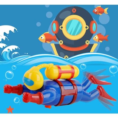 Creative Cartoon Children Swimming Bathing Toy Companion Clockwork Diver Doll Bath Toy Classic Floating Snorkeling Wind Up Toy