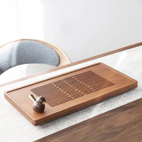 Creative Wooden Tea Tray Simple Japanese Drainage Plate Afternoon Tea Tray Decoracion Bandeja Comida Teaware Tools DI50CP