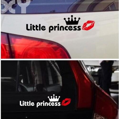 Little Princess Cute Vinyl Decal Car Sticker Car Window Bumper Sticker Vinyl ( Red & Black / Red & Silver White ) 9.8" * 2.5"