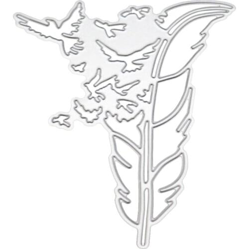 Feather Metal Cutting Dies Stencil DIY Scrapbooking Album Stamp Paper Card Embossing Crafts Decor